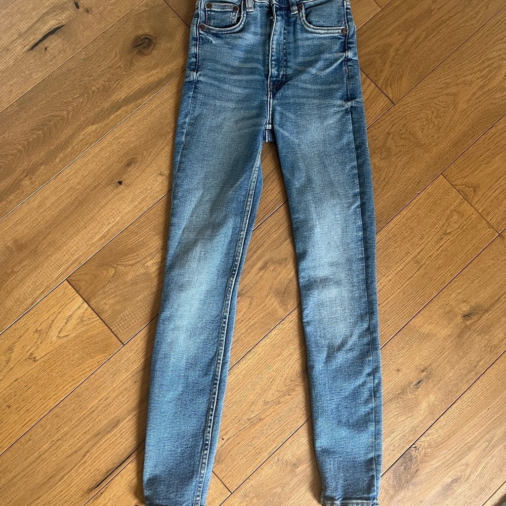 NEW Zara Girls Hi Rise Vintage Skinny Jeans Ankle Length Size 0 EUR Size 32
